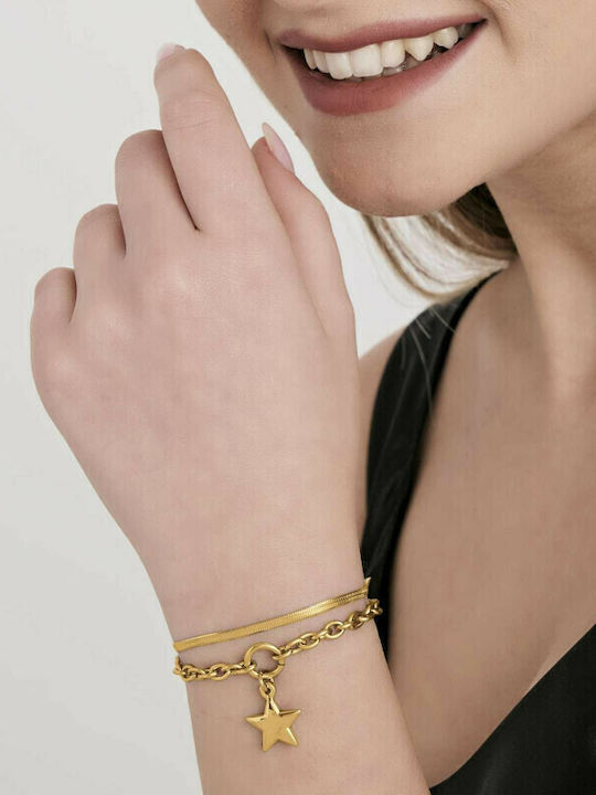 Luca Barra Bracelet Chain made of Steel Gold Plated