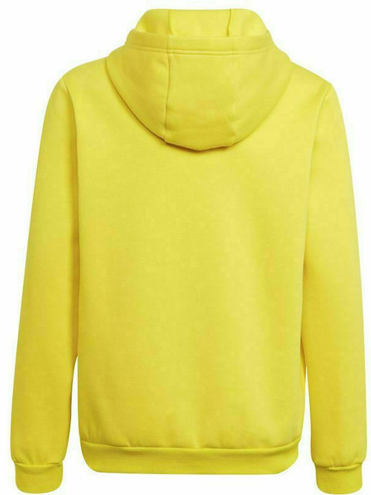 Adidas Kids Fleece Sweatshirt with Hood and Pocket Yellow