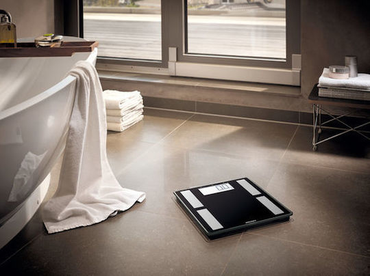 Soehnle Shape Sense Connect 50 Smart Badezimmerwaage mit Körperfettmessung & Bluetooth in Schwarz Farbe