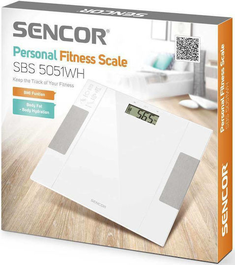 Sencor SBS 5051 Ψηφιακή Ζυγαριά 150kg με Λιπομετρητή Λευκή