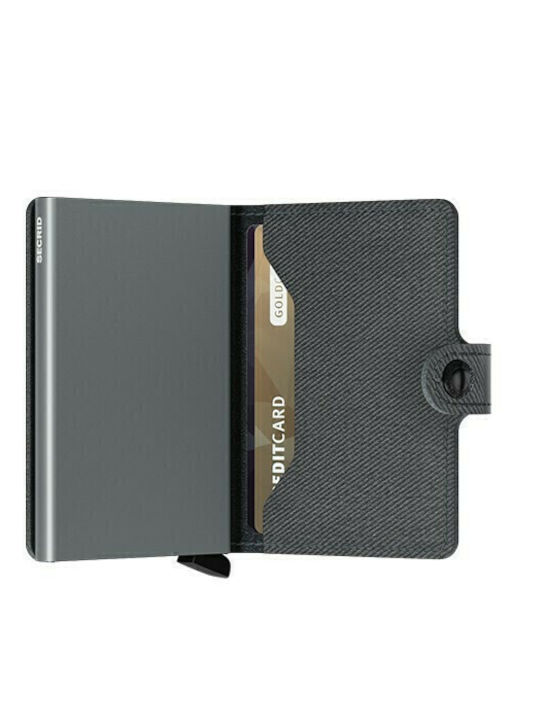 Miniwallet Twist Leather Men's Wallet Cards with RFID and Slide Mechanism Gray