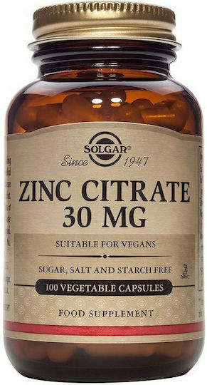 Solgar Zinc Citrate 30mg 100 caps