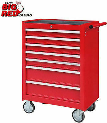 Torin Cu roți Metal Căruță cu 7 Sertare L74.9xA52xÎ93.5cm