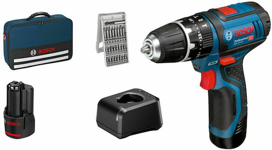 Bosch GSR 12V-15 Professional Δραπανοκατσάβιδο Μπαταρίας 12V 2x2Ah