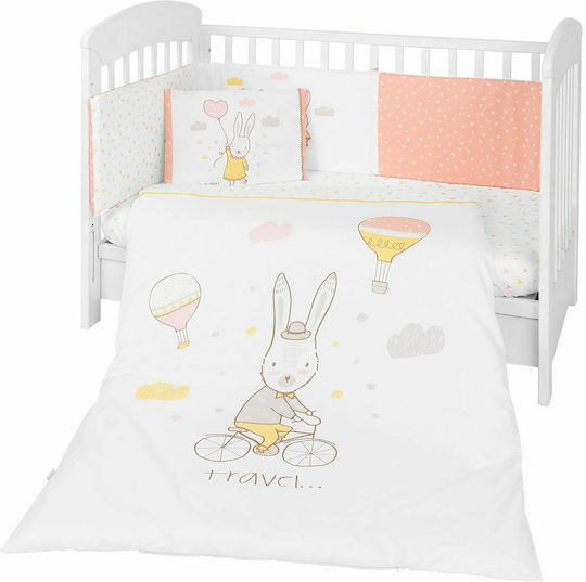 Kikka Boo Baby Crib Bedding Set Rabbits in Love 6pcs Pink