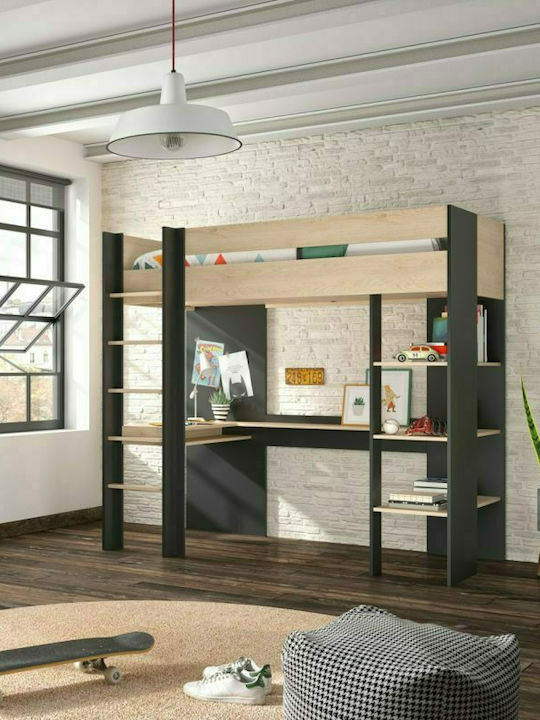 Duplex Mezzanine Υπερυψωμένο Μονό για Στρώμα 90x200cm