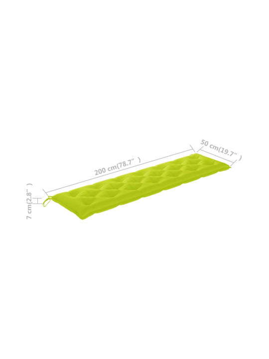 vidaXL Garden Swing Cushion with Backrest Bright Green 200x50cm