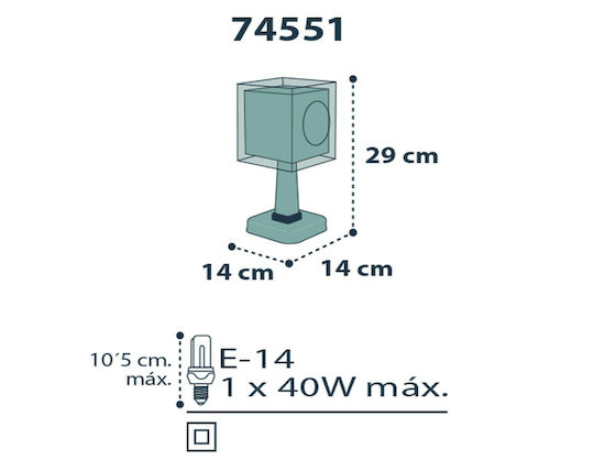 Ango Led Παιδικό Φωτιστικό Πορτατίφ The Pirates Γκρι 15x15x30εκ.