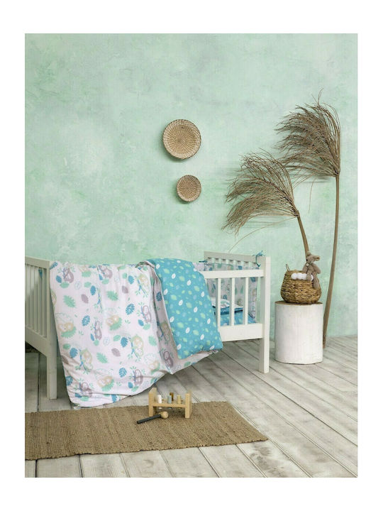 Nima Cotton Baby Quilt Cuddly 100x140cm Light Blue