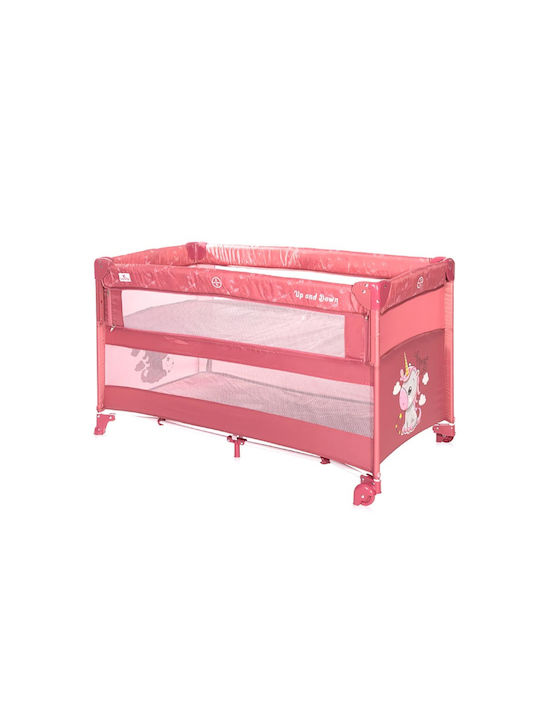 Lorelli Up & Down Rose Velvet Unicorn Playpen 2 Levels Rose Velvet 125x65cm