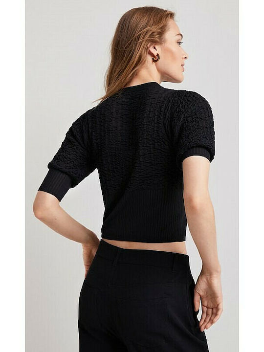 Desigual Ona Women's Blouse Cotton Short Sleeve Black