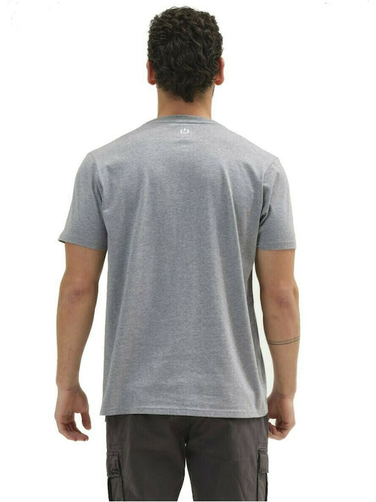 Emerson Ανδρικό T-shirt Dark Grey Melange Με Στάμπα