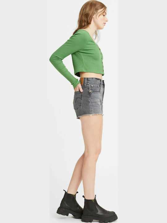 501 Original Botanica Γυναικείο Τζιν Ψηλόμεσο Σορτς Dark Grey