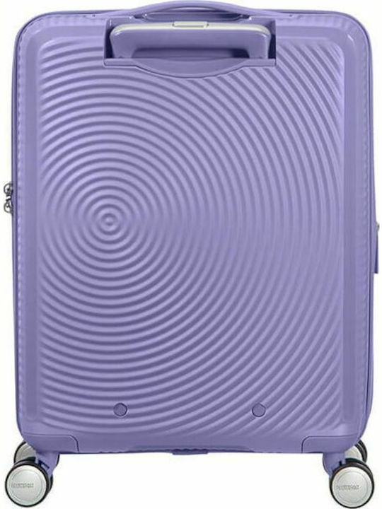 American Tourister Soundbox Spinner Cabin Hard Lila Travel Suitcase with 4 Wheels Height 55cm