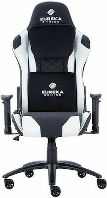 Eureka Ergonomic GX330-BW Καρέκλα Gaming Δερματίνης με Ρυθμιζόμενα Μπράτσα Μαύρο/Λευκό