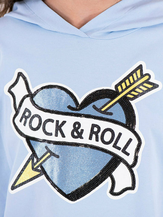 Kinder-Sweatshirt mit Kapuze Hellblau AZP3009F2