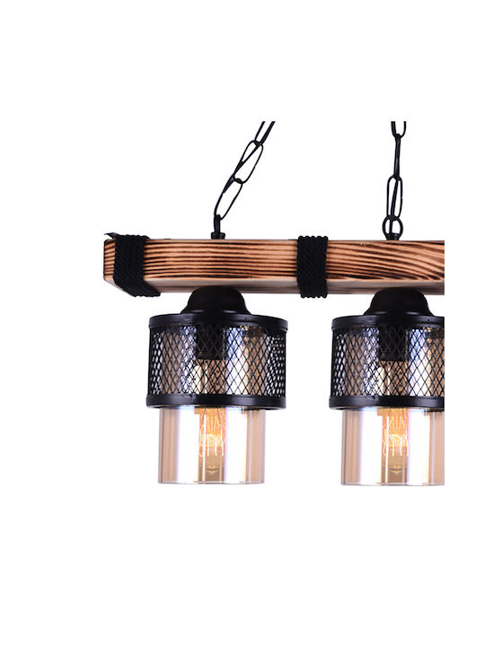 Pakketo PWL-1046 Pendant Light Black Boho with Rope for Socket E27 50x15x65cm