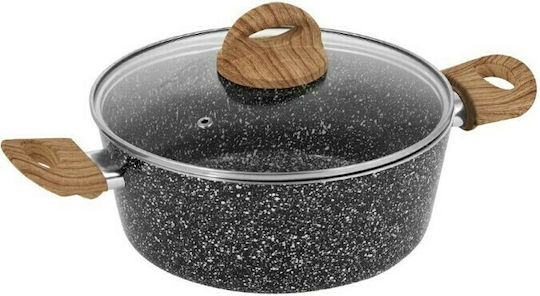 TnS Marble Deep Pot made of Aluminum 28cm