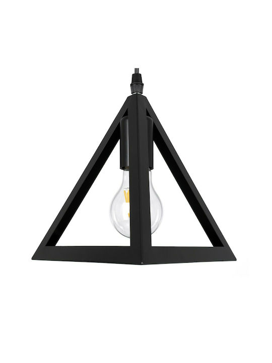GloboStar Triangle Pendant Light Black Grid with Socket E27 70x22x130cm
