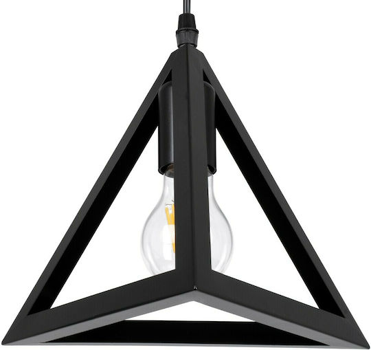 GloboStar Triangle Pendant Light Black Grid with Socket E27 70x22x130cm