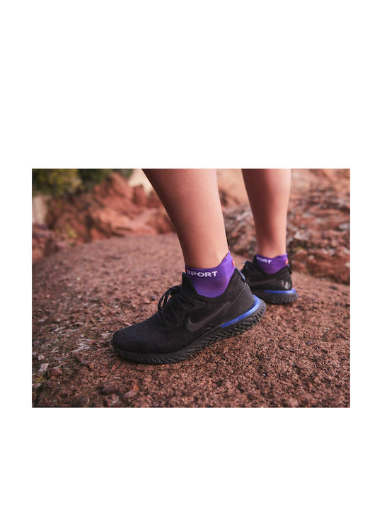 Compressport Pro Racing Socks V4.0 Low Running Κάλτσες Μωβ 1 Ζεύγος