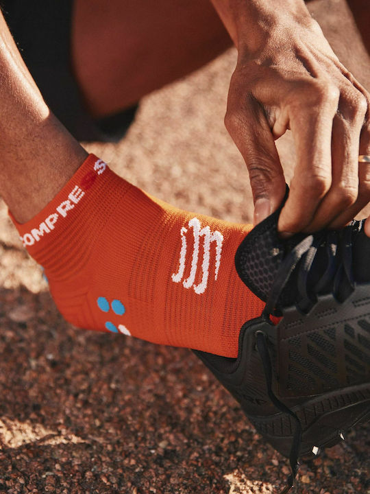Compressport Pro Racing V4.0 Low Running Κάλτσες Πορτοκαλί 1 Ζεύγος
