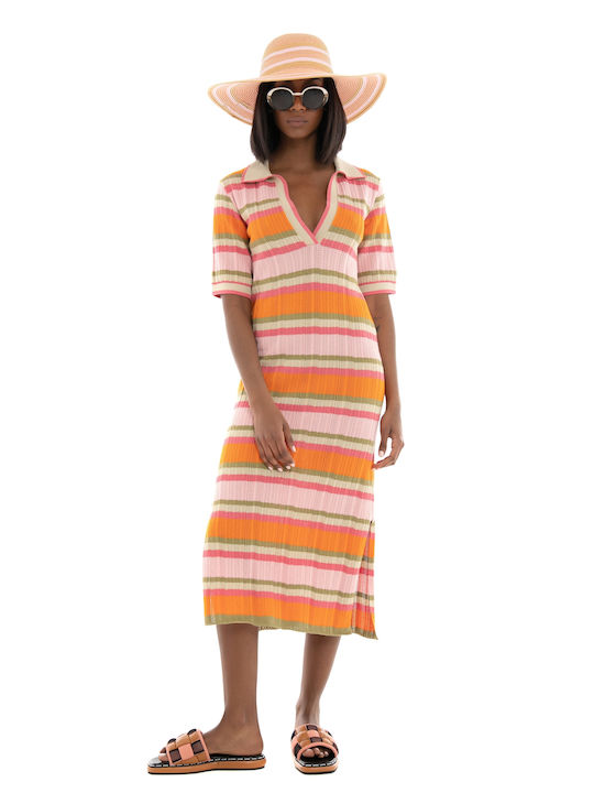 Gant Sommer Mini Kleid mit Schlitz Orange