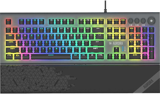 iBox Aurora K5 Gaming Mechanical Keyboard with KRGD Red switches and RGB lighting (English US)