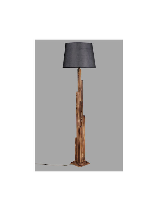 Tower Floor Lamp H175xW45cm. with Socket for Bulb E27 Brown