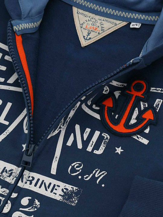 Kinder-Sweatshirt Strickjacke Marineblau AZP2005B2