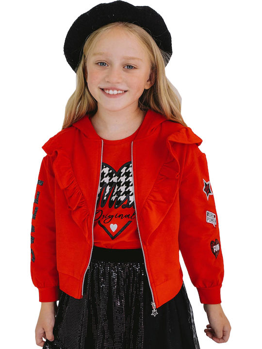 Kinder-Sweatshirt Strickjacke mit Kapuze Rote DBA3571F1