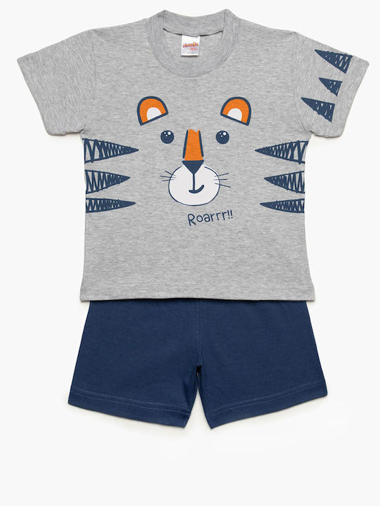 Minerva Set Top & Bottom Kids Summer Pyjamas Gray