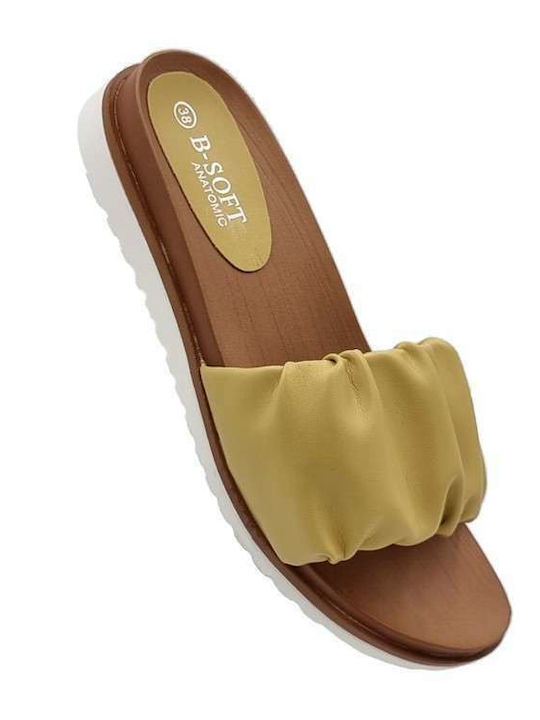 B-Soft Women's Flat Sandals in Yellow Color