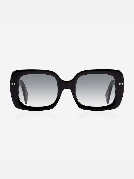 De-Sunglasses L.M. Women's Sunglasses with Noir Plastic Frame and Black Lens