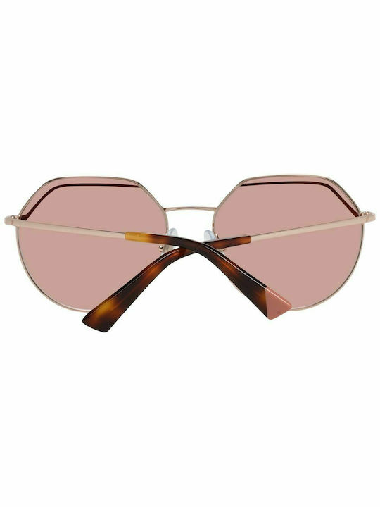 Web Women's Sunglasses with Rose Gold Metal Frame and Brown Lens WE0258 33G