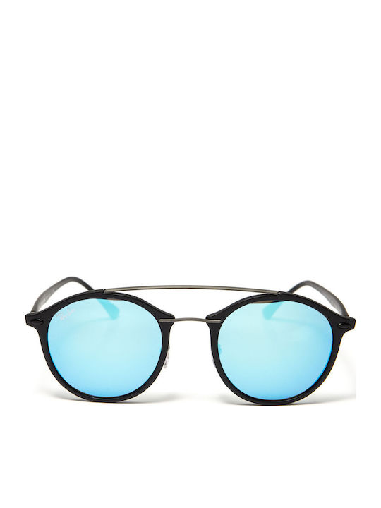 Ray Ban Унисекс Слънчеви Очила с Черна Рамка и Сини Огледални Лещи