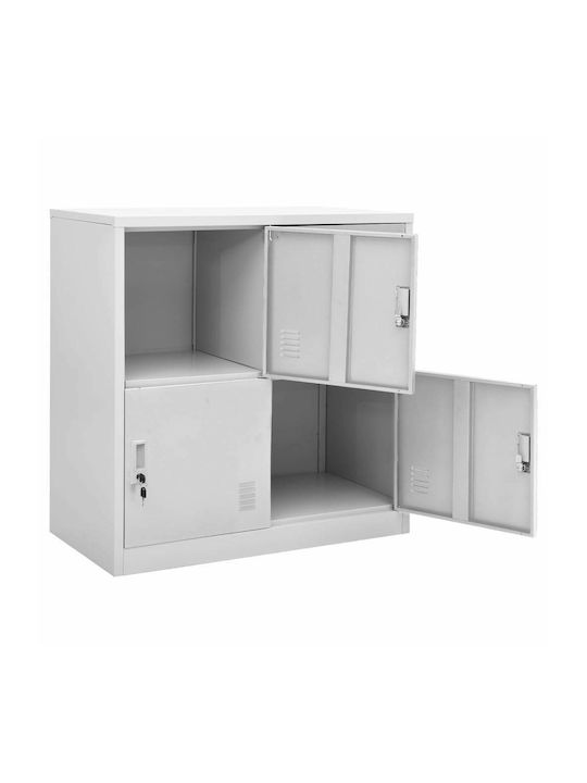 Metallischer Schließfach mit Verriegelungsfunktion mit 4 Außenschränke Grau Offen 90x45x92,5cm