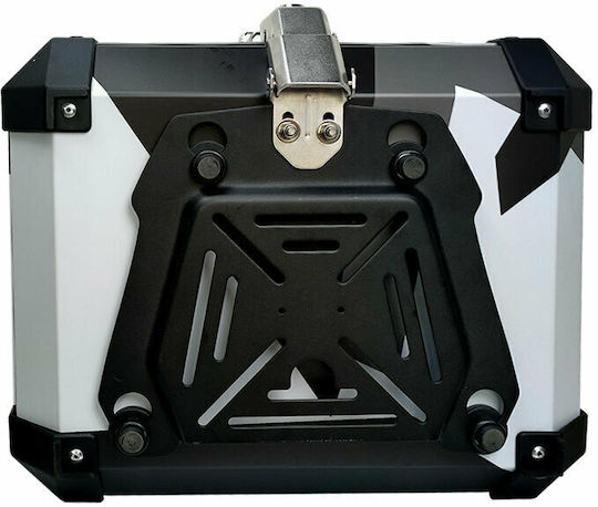Coocase Q1 Μπαγκαζιέρα Μοτοσυκλέτας Αλουμινίου 45lt Geometrical Grey/Black