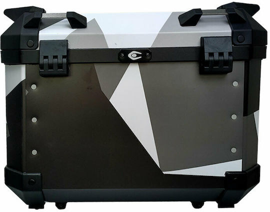 Coocase Q1 Μπαγκαζιέρα Μοτοσυκλέτας Αλουμινίου 45lt Geometrical Grey/Black