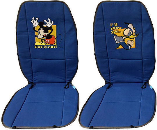 Carner Σετ Πλατοκαθίσματα Αυτοκινήτου 2τμχ Disney Mickey Mouse / Donald Duck Μπλε Διπλής Όψης