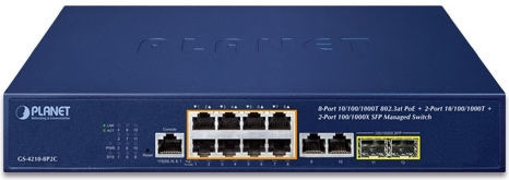 Planet GS-4210-8P2C Managed L2 PoE+ Switch with 8 Gigabit (1Gbps) Ethernet Ports and 2 SFP Ports