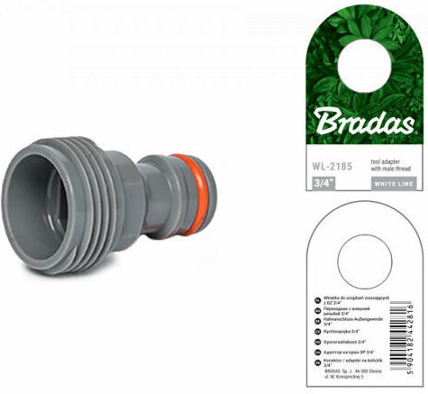 Bradas WL-2185 Wasserhahn-Schlauchverbinder mit Männlich Gewindetyp 19mm Weiß