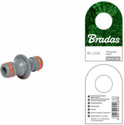 Bradas WL-2200 Two Way Connector with Male Thread White