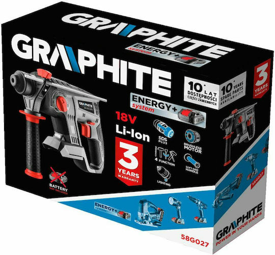 Graphite 58G027 Κρουστικό Σκαπτικό Πιστολέτο Μπαταρίας Brushless 18V Solo με Υποδοχή SDS Plus 58G027