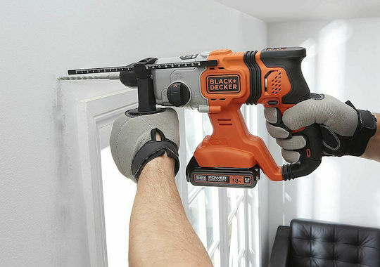 Black & Decker Κρουστικό Σκαπτικό Πιστολέτο Μπαταρίας 18V 2x2.5Ah με Υποδοχή SDS Plus BCD900E2K