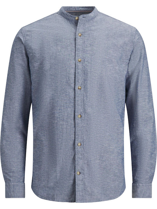 Langärmlig Leinen Hemd Faded Denim