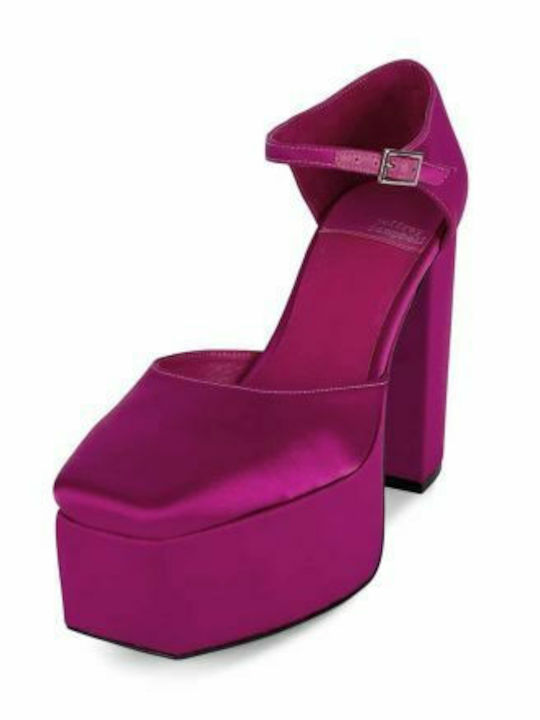 Jeffrey Campbell Ovr-N-Out Pumps mit Riemchen & Chunky hoher Absatz Rosa 0101003538