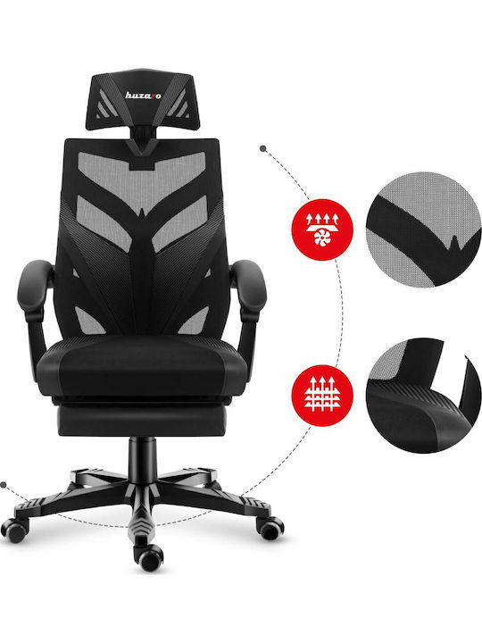 Huzaro Combat 5.0 Artificial Leather Gaming Chair with Footrest Black