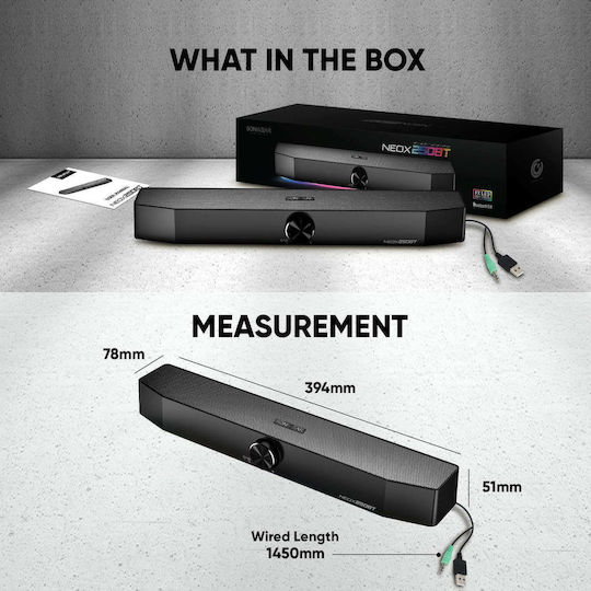 Sonic Gear NEOX 250BT Speaker with RGB and Bluetooth 20W Black