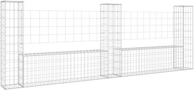 vidaXL Gabin-Box für Gartenzaun in "U"-Form aus Metall 260x20x100cm 1Stück